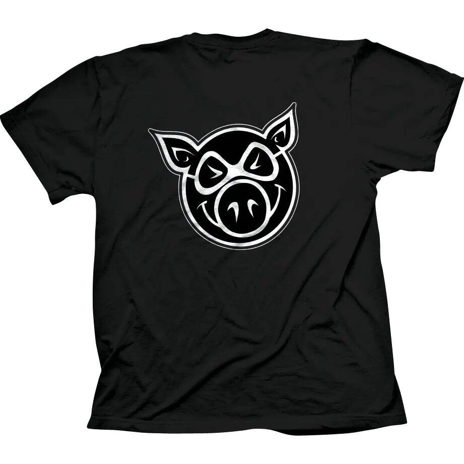 Pig Wheels Pig Head T Shirt - Black XL