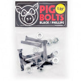 Pig Wheels Phillips Skateboard Truck Bolts Black - 1 1/4"