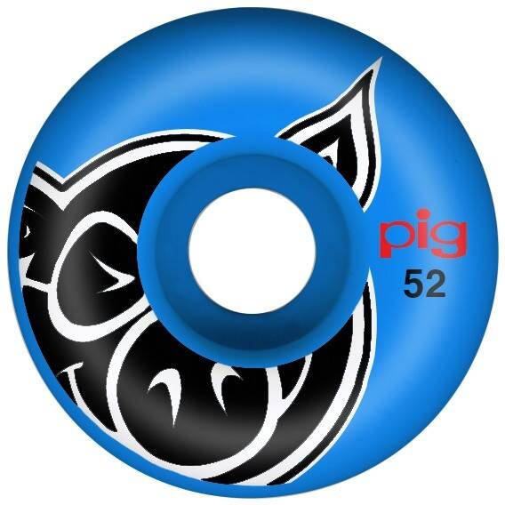 Pig US Made Pig Head Skateboard Wheels 52mm - Blue