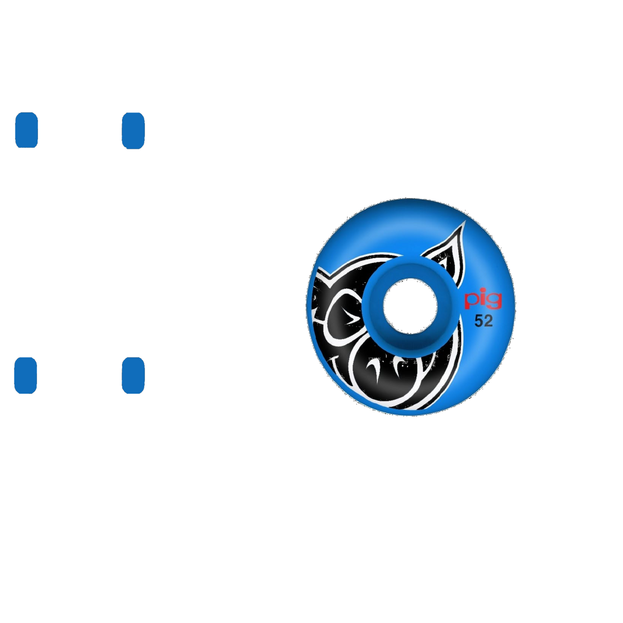Pig US Made Pig Head Skateboard Wheels 52mm - Blue