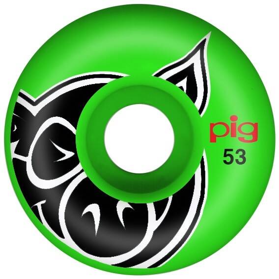 Pig US Made Pig Head Skateboard Wheels 53mm - Green