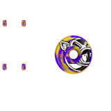 Pig US Made Swirls Skateboard Wheels 53mm - Purple/Yellow