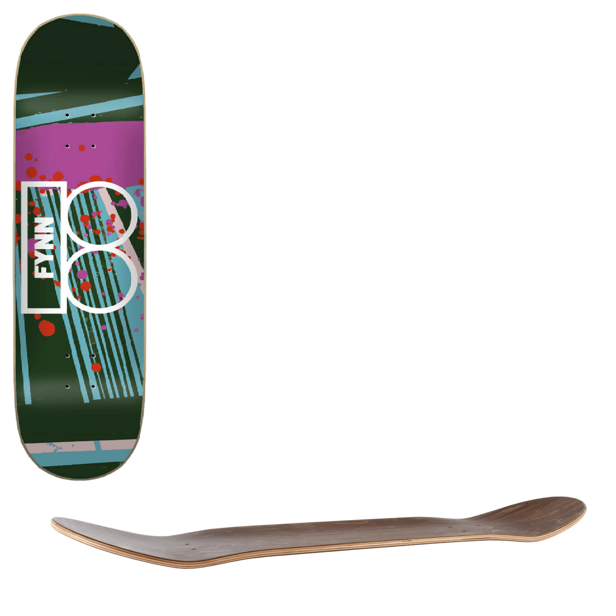 Plan B Mixed Media Skateboard Deck - Fynn 8.25"