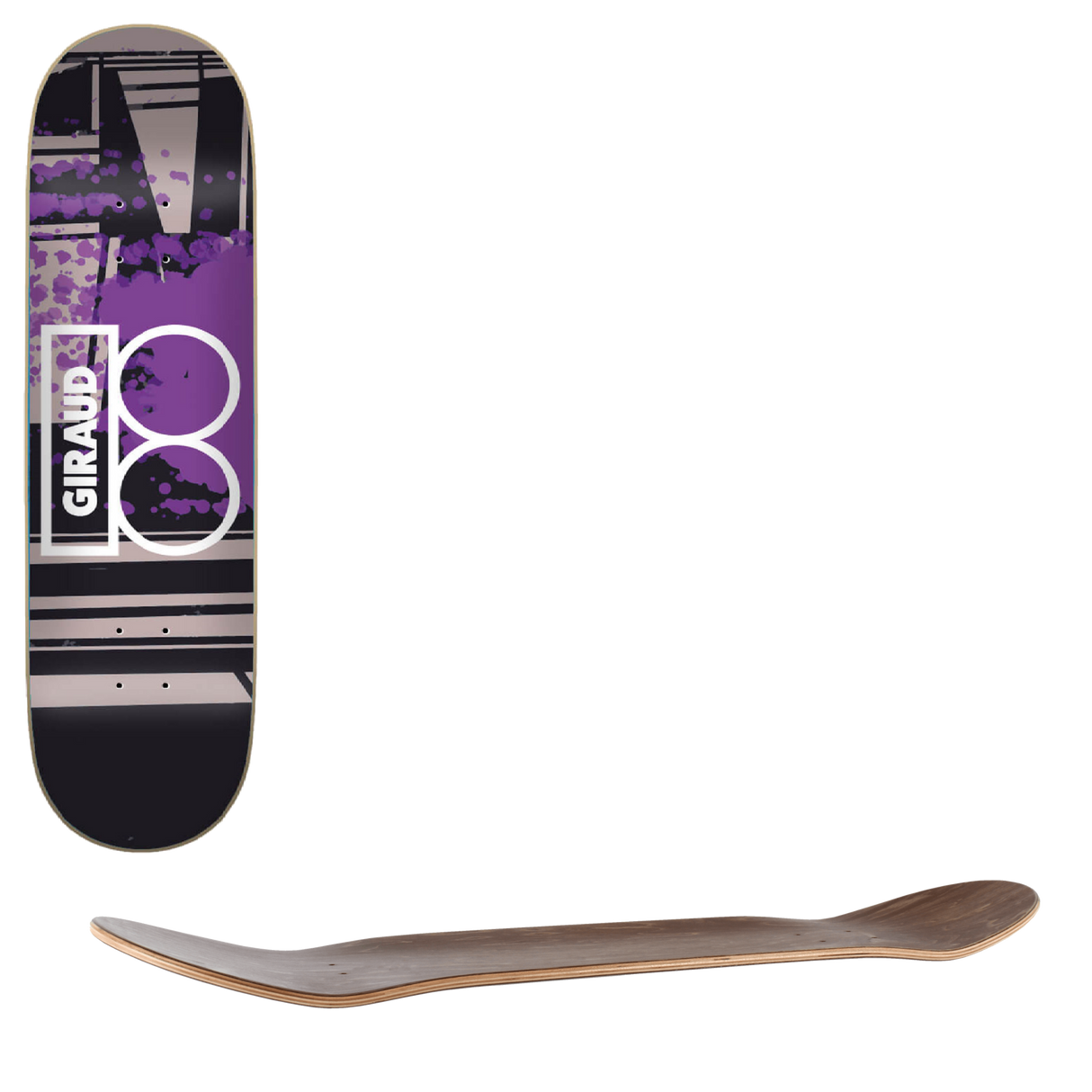 Plan B Mixed Media Skateboard Deck - Giraud 8"