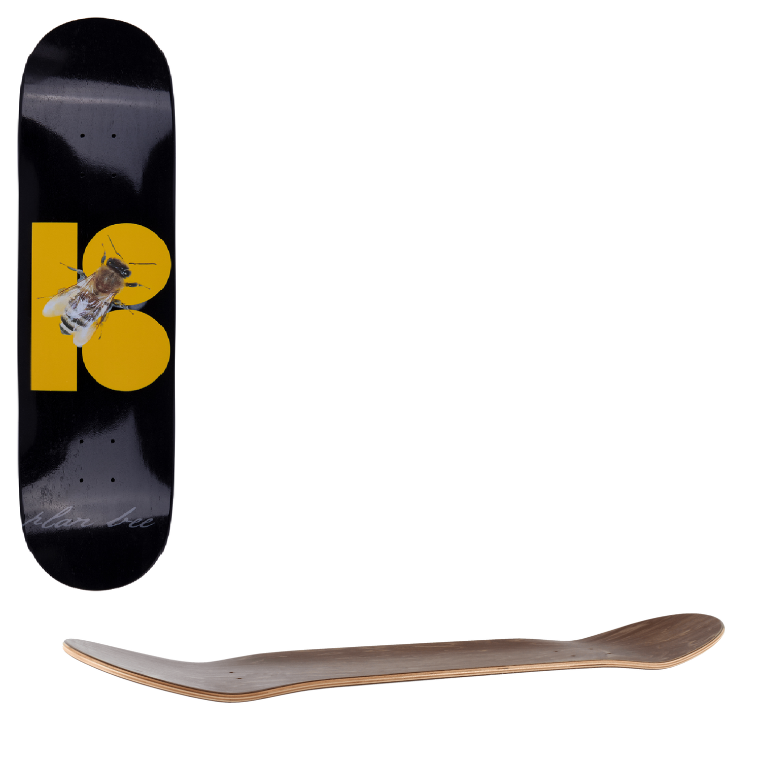 Plan B Bumble Skateboard Deck - Black 8"
