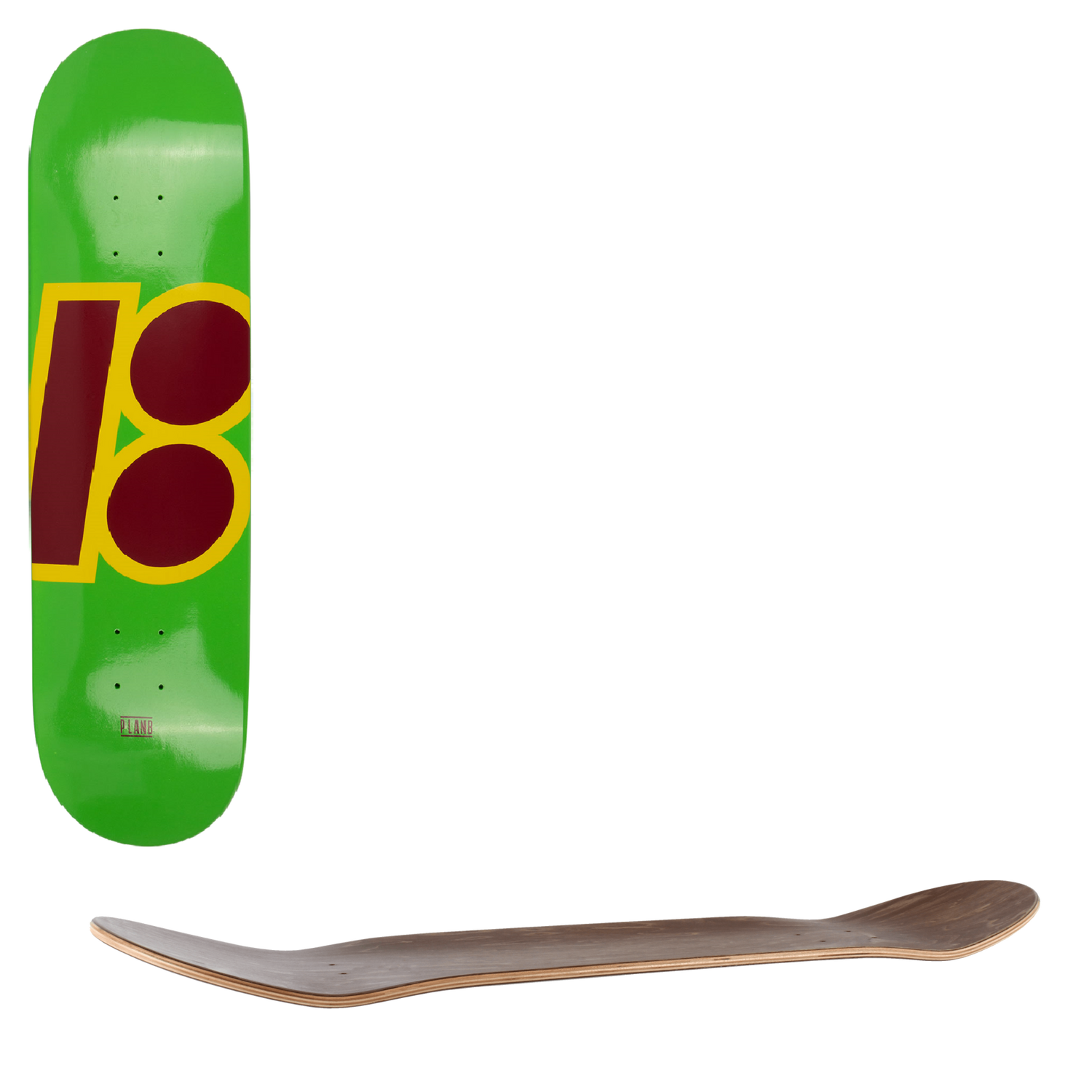 Plan B Full Dipper Shifted Skateboard Deck - Green 8.25"