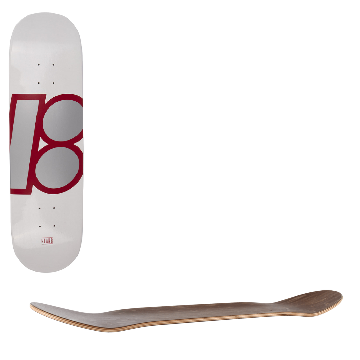 Plan B Full Dipper Shifted Skateboard Deck - White 7.87"