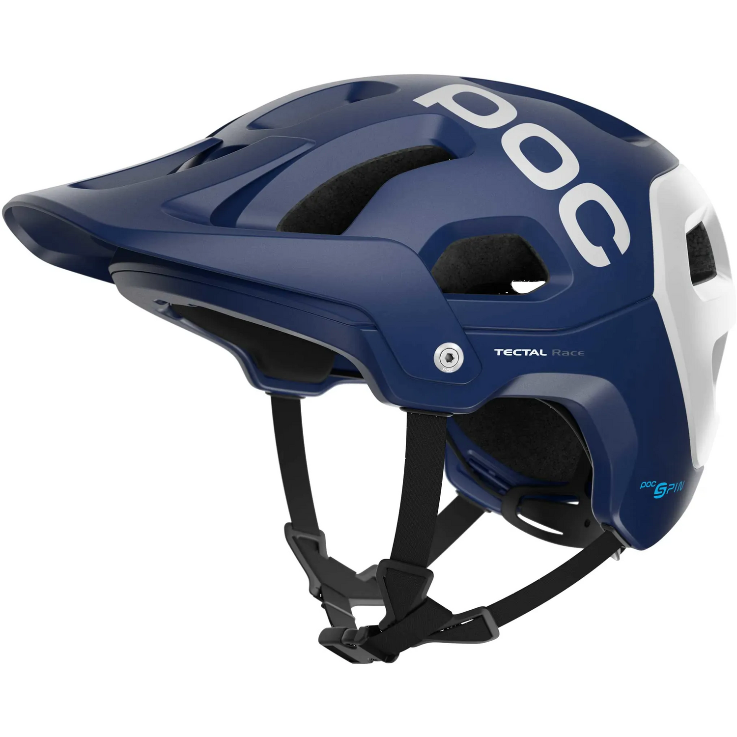 POC Tectal Race SPIN Helmet - Lead Blue/Hydrogen White Matte