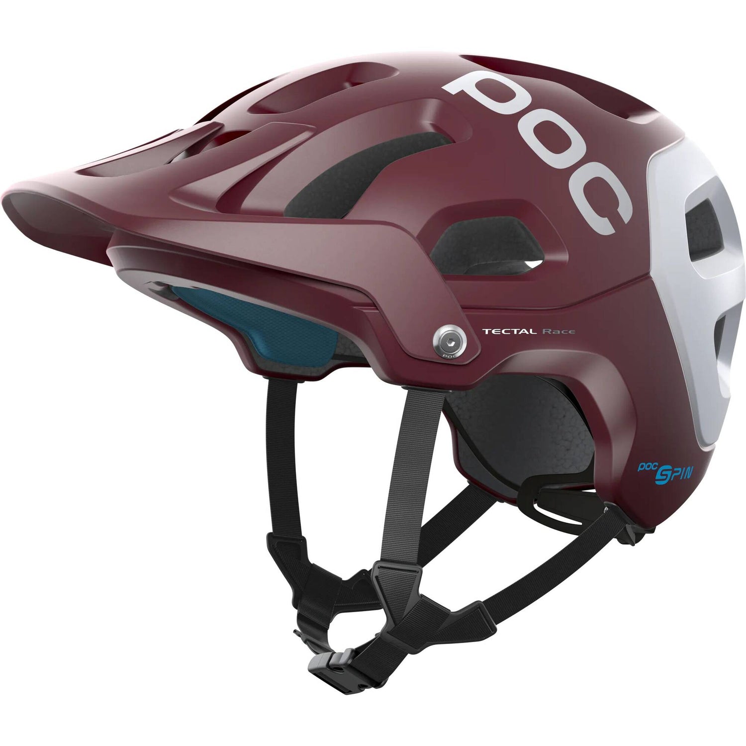 POC Tectal Race SPIN Helmet - Propylene Red/Hydrogen White Matte