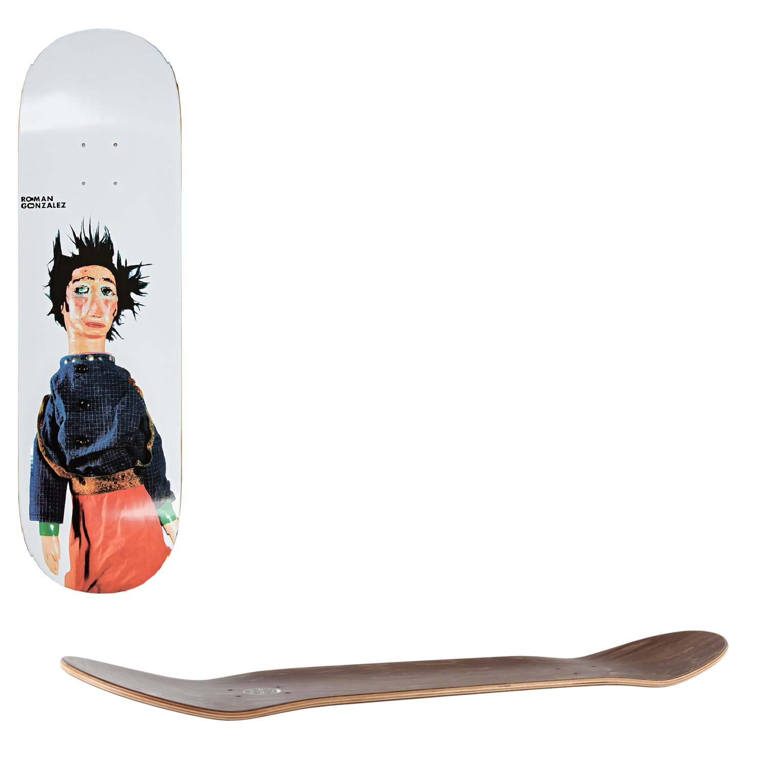 Polar Roman Gonzales Lorca Skateboard Deck - White 8.375"
