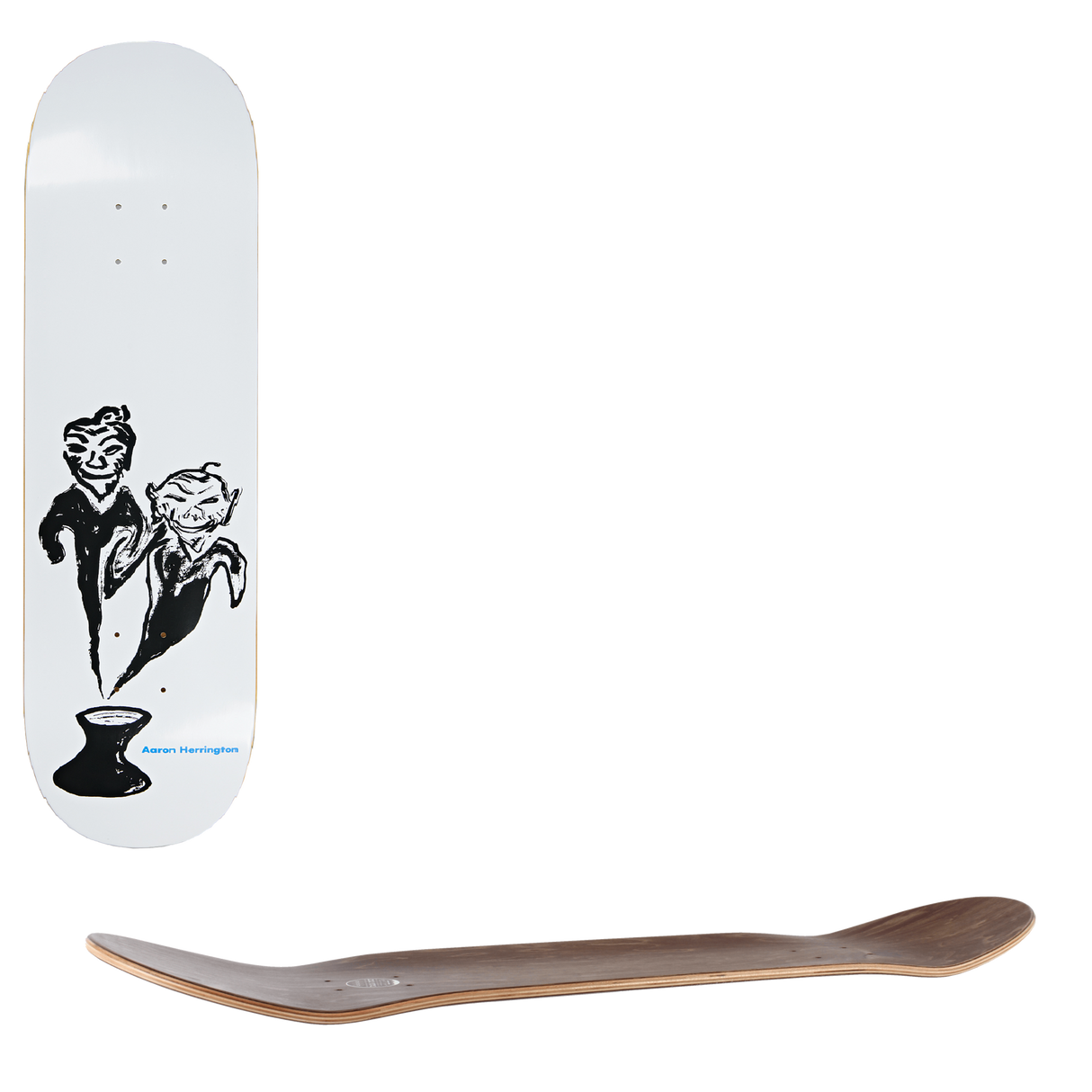 Polar Aaron Herrington Pot Demons Skateboard Deck - White 9"