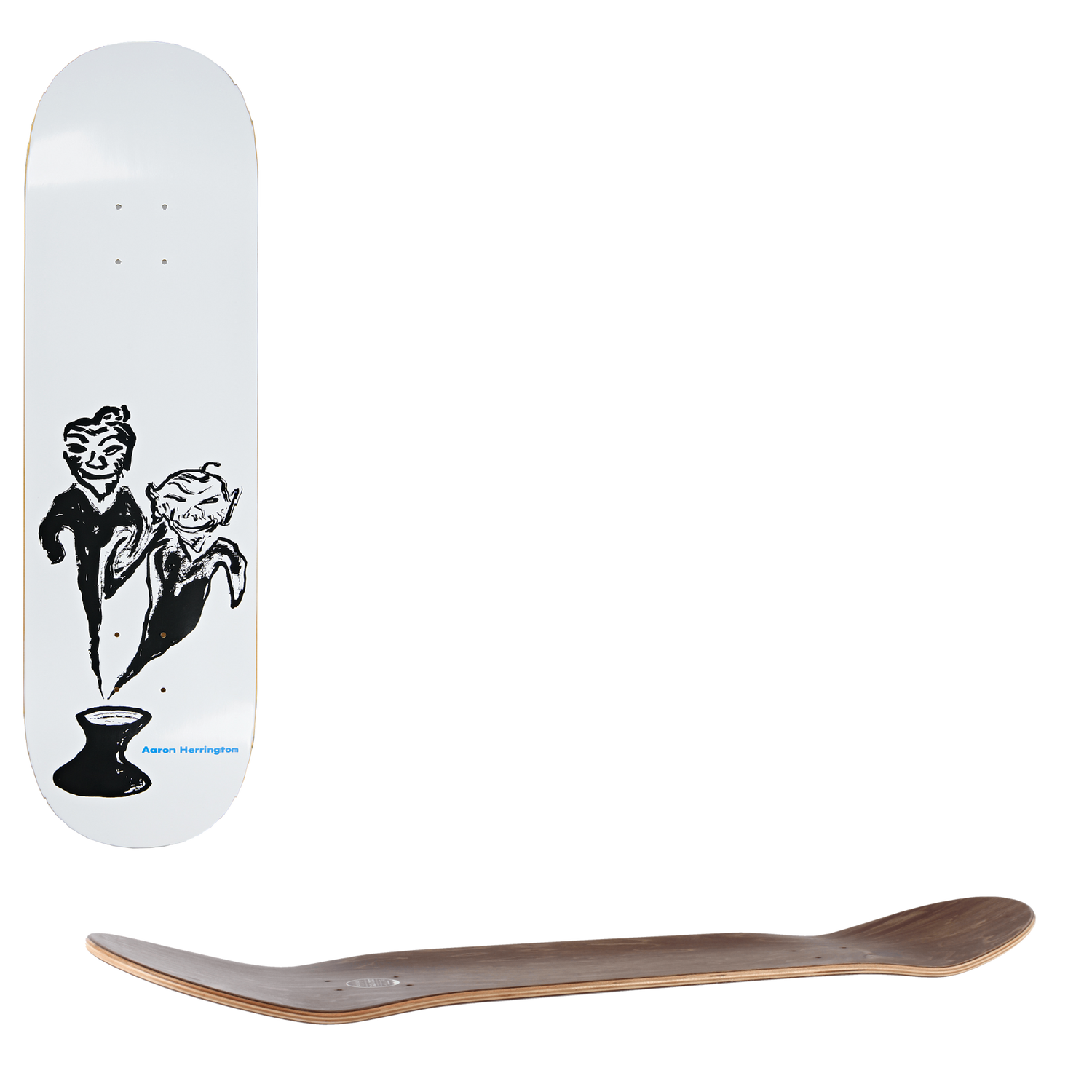 Polar Aaron Herrington Pot Demons Skateboard Deck - White 9"
