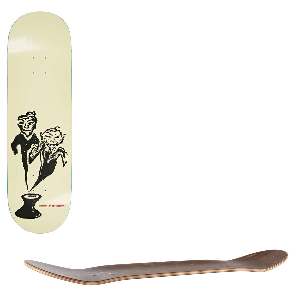 Polar Aaron Herrington Pot Demons Skateboard Deck - Yellow 8.5"