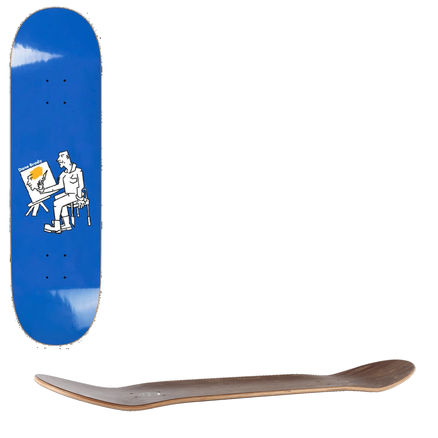 Polar Painter Brady Skateboard Deck - Blue 8.25''