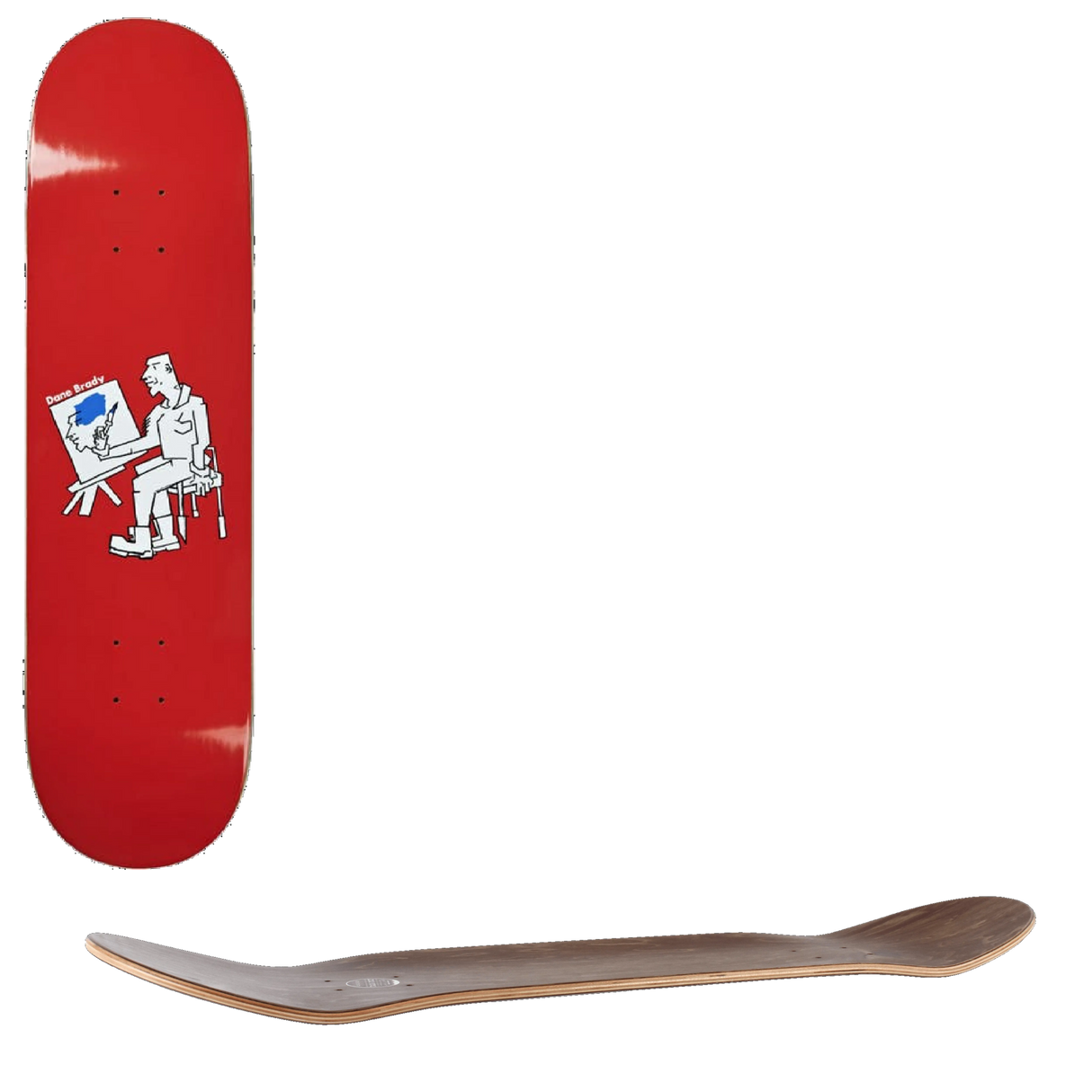 Polar Painter Brady Skateboard Deck - Red 8.375''