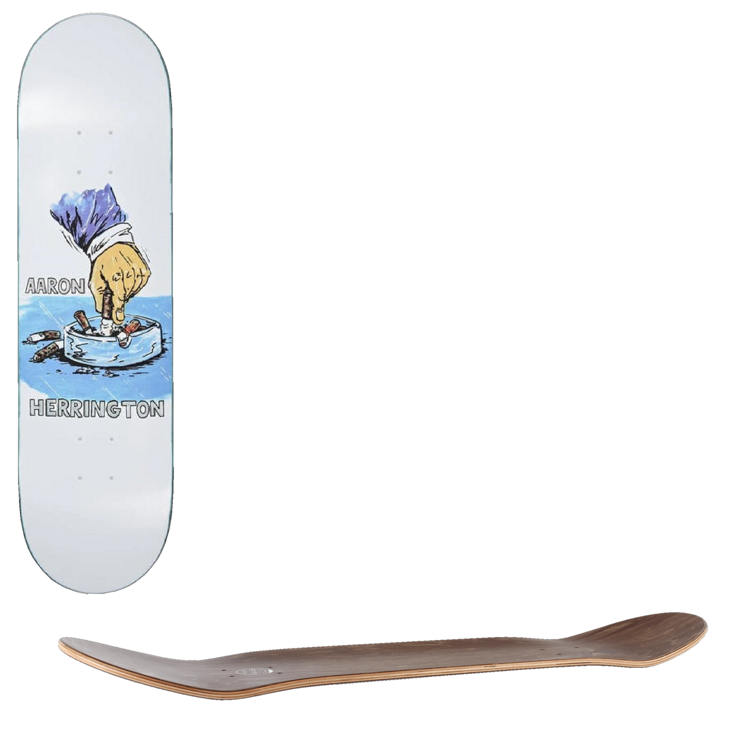 Polar Aaron Herrington Chain Smoker Skateboard Deck - White 8.5''