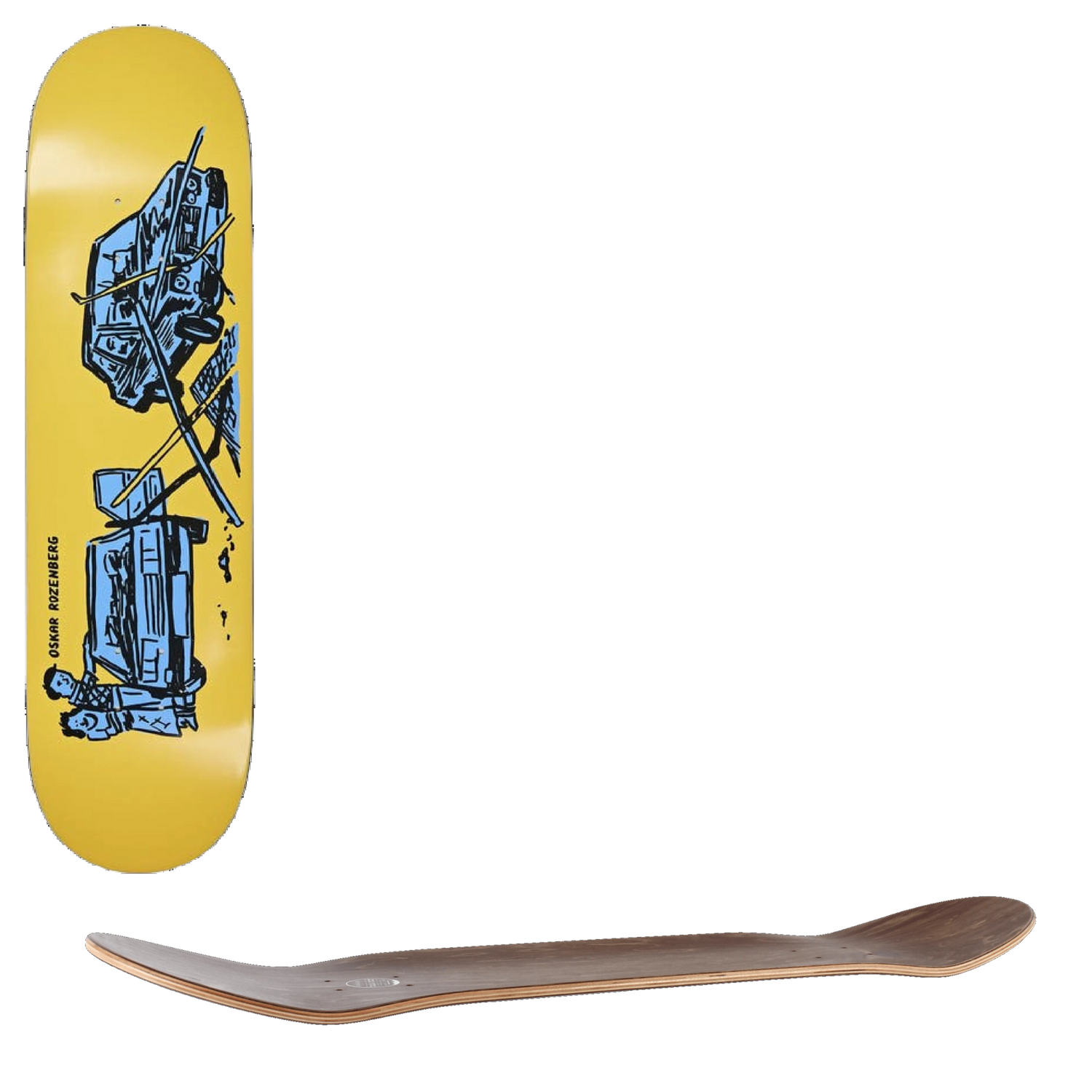 Polar Oskar Rozenberg Driver's License Skateboard Deck - Yellow 8.625''
