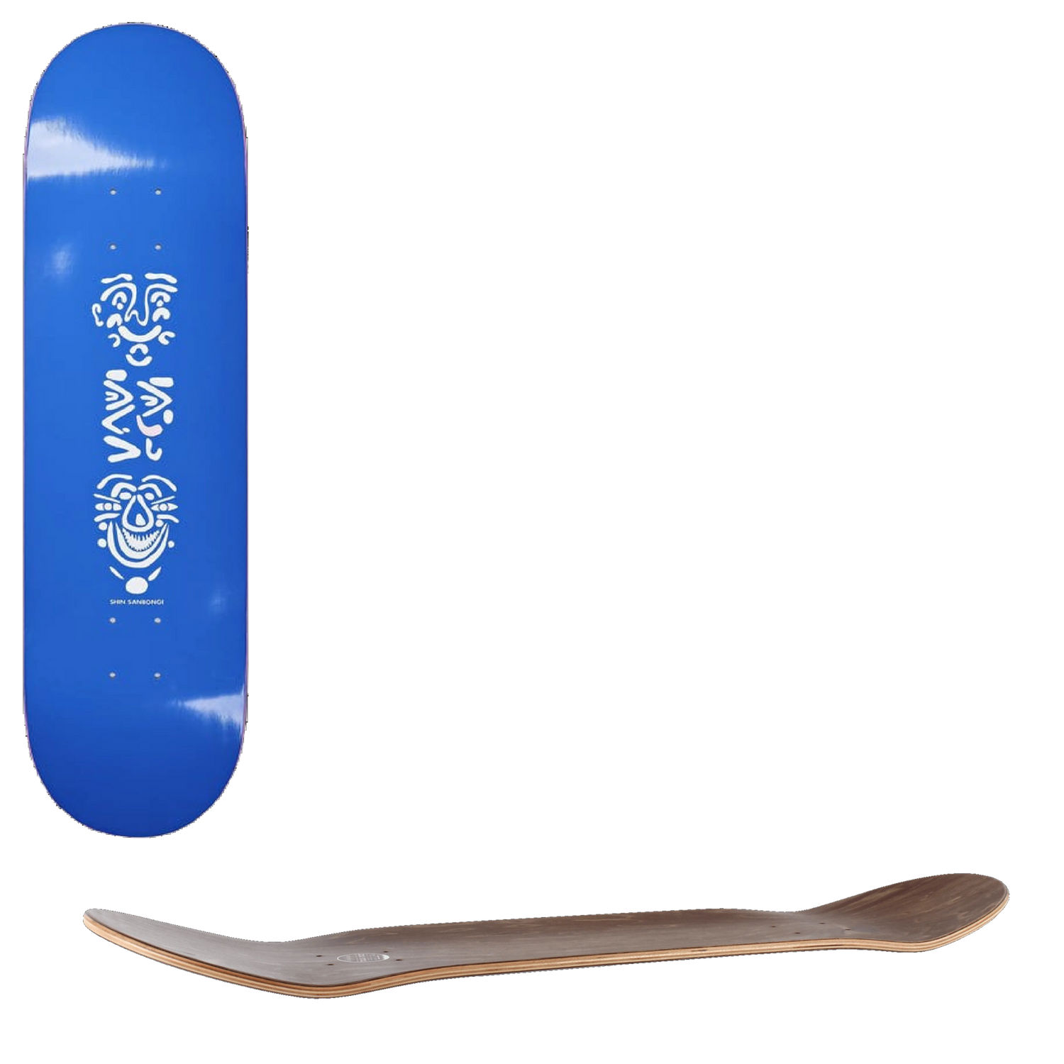 Polar Shin Sanbongi Faces Skateboard Deck - Blue 8.125''
