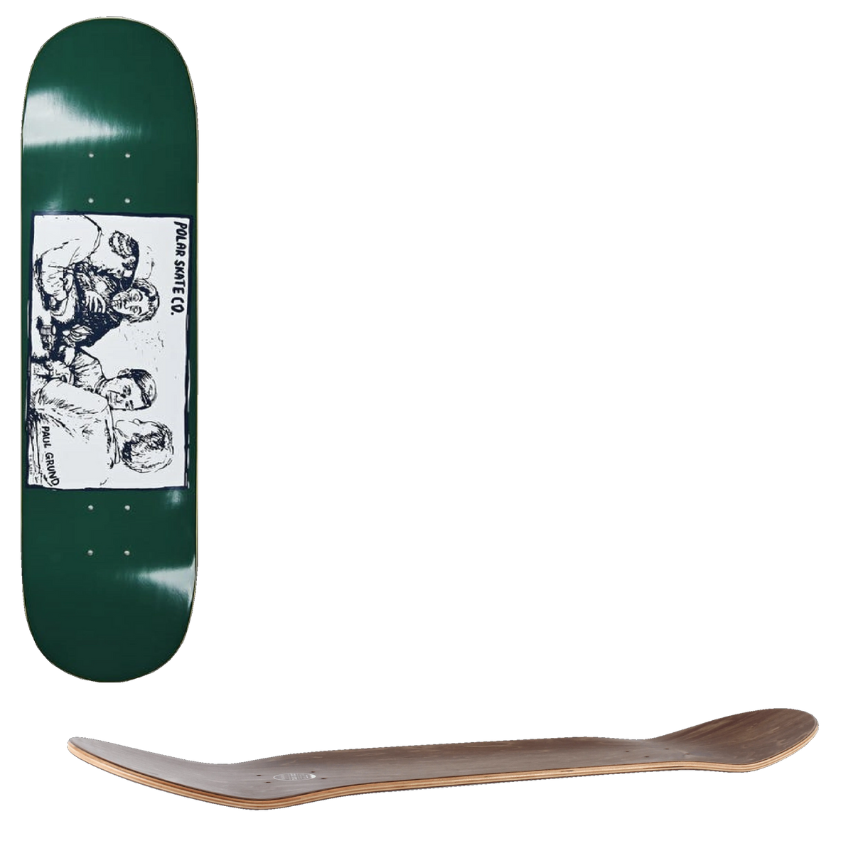 Polar Paul Grund Cold Streak Skateboard Deck - Green 8.0''