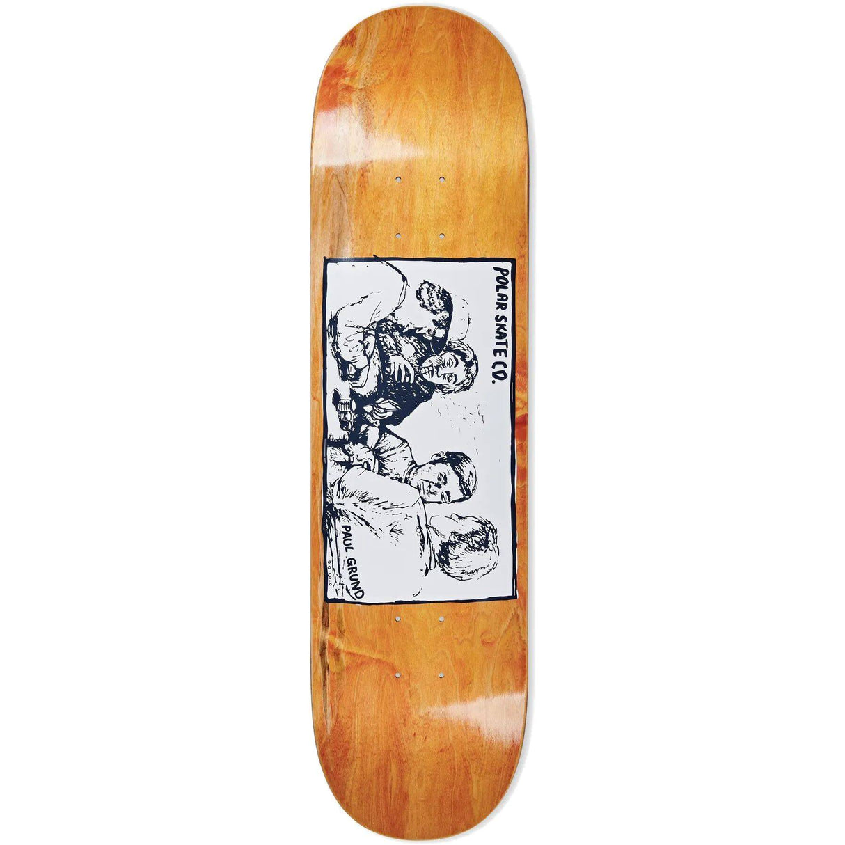 Polar Paul Grund Cold Streak Skateboard Deck - Orange 8.25''
