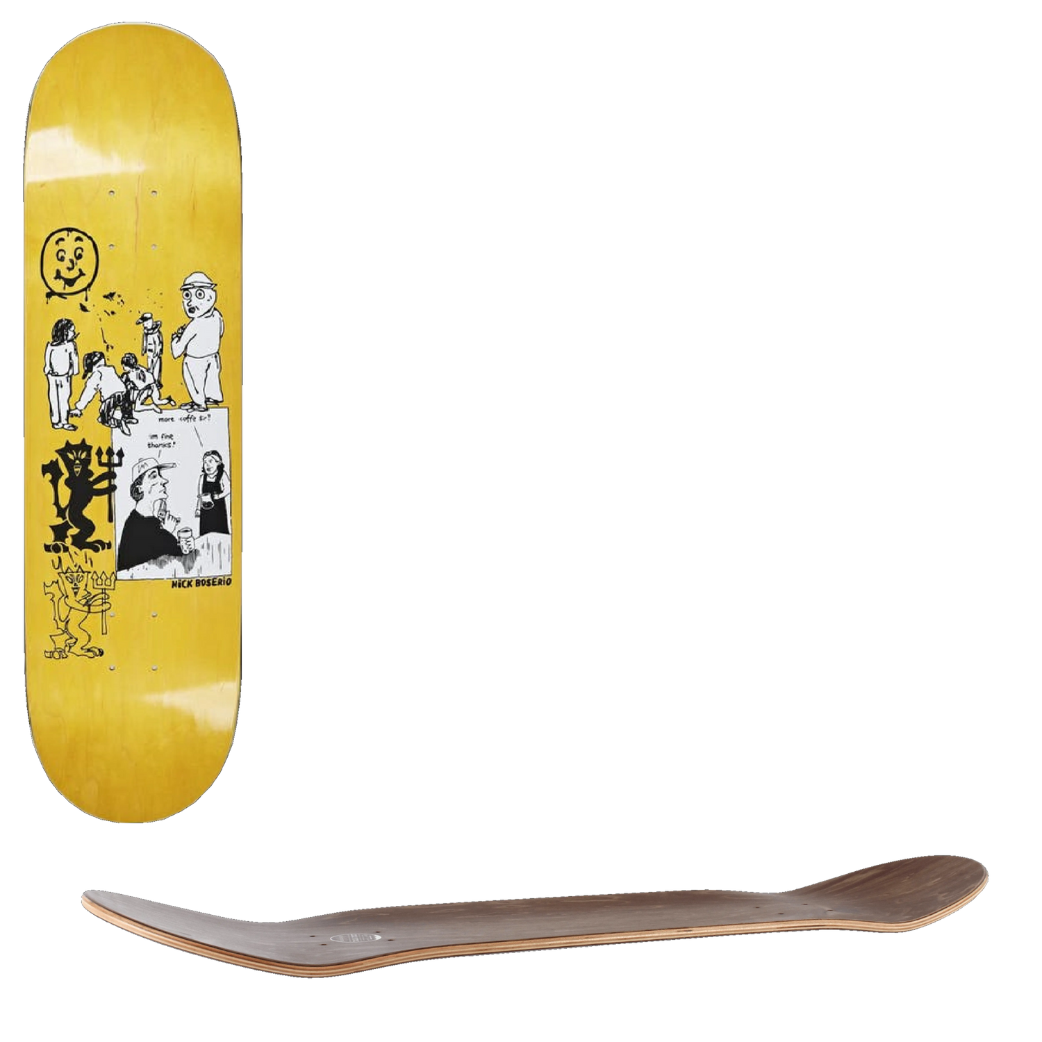 Polar Nick Bosserio Year 2020 Skateboard Deck - Yellow 8.5''