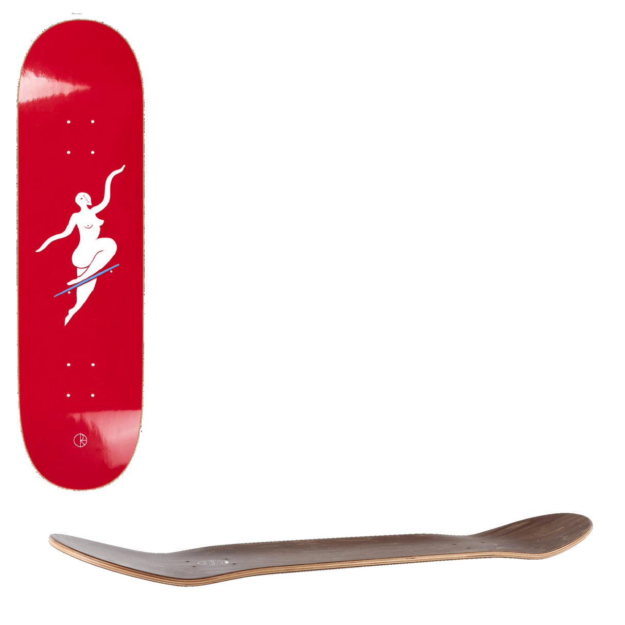 Polar No Comply Team Skateboard Deck - Red 8.25''