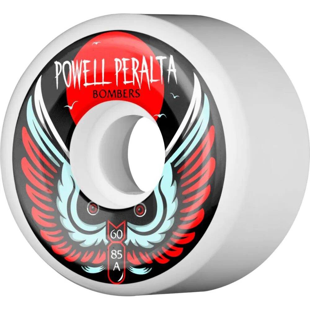 Powell Peralta Bomber III 85a Skateboard Wheels - White 60mm (Pack of 4)