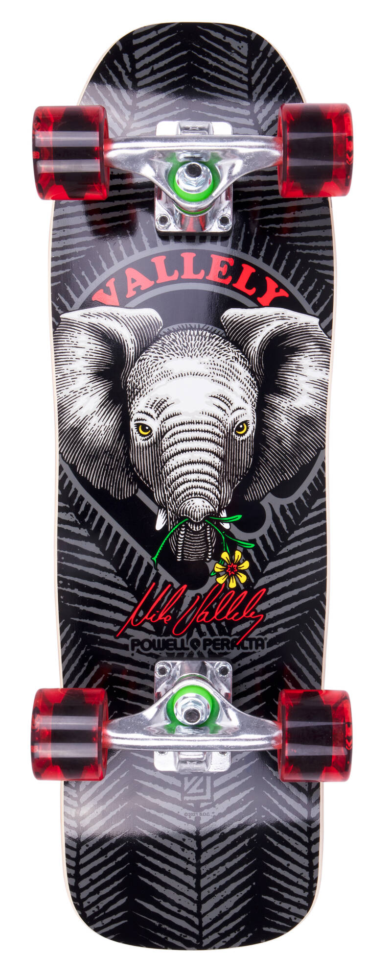 Powell Peralta Mini Vallely Elephant Complete Cruiser Skateboard - Black 8"