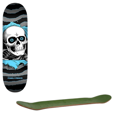 Powell Peralta Ripper One Off Skateboard Deck - Silver/Light Blue 7.75"