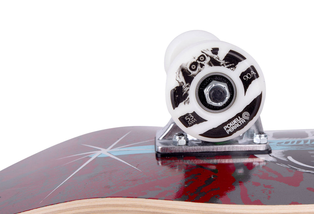 Powell Peralta Skull & Sword One Off Complete Skateboard - Burgundy 7.5"