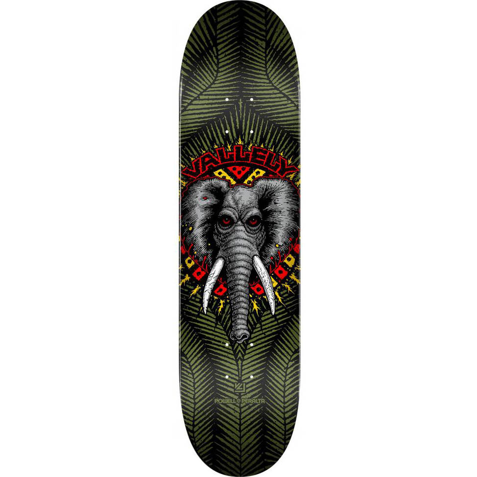 Powell Peralta Vallely Elephant Skateboard Deck - Green 8.25"