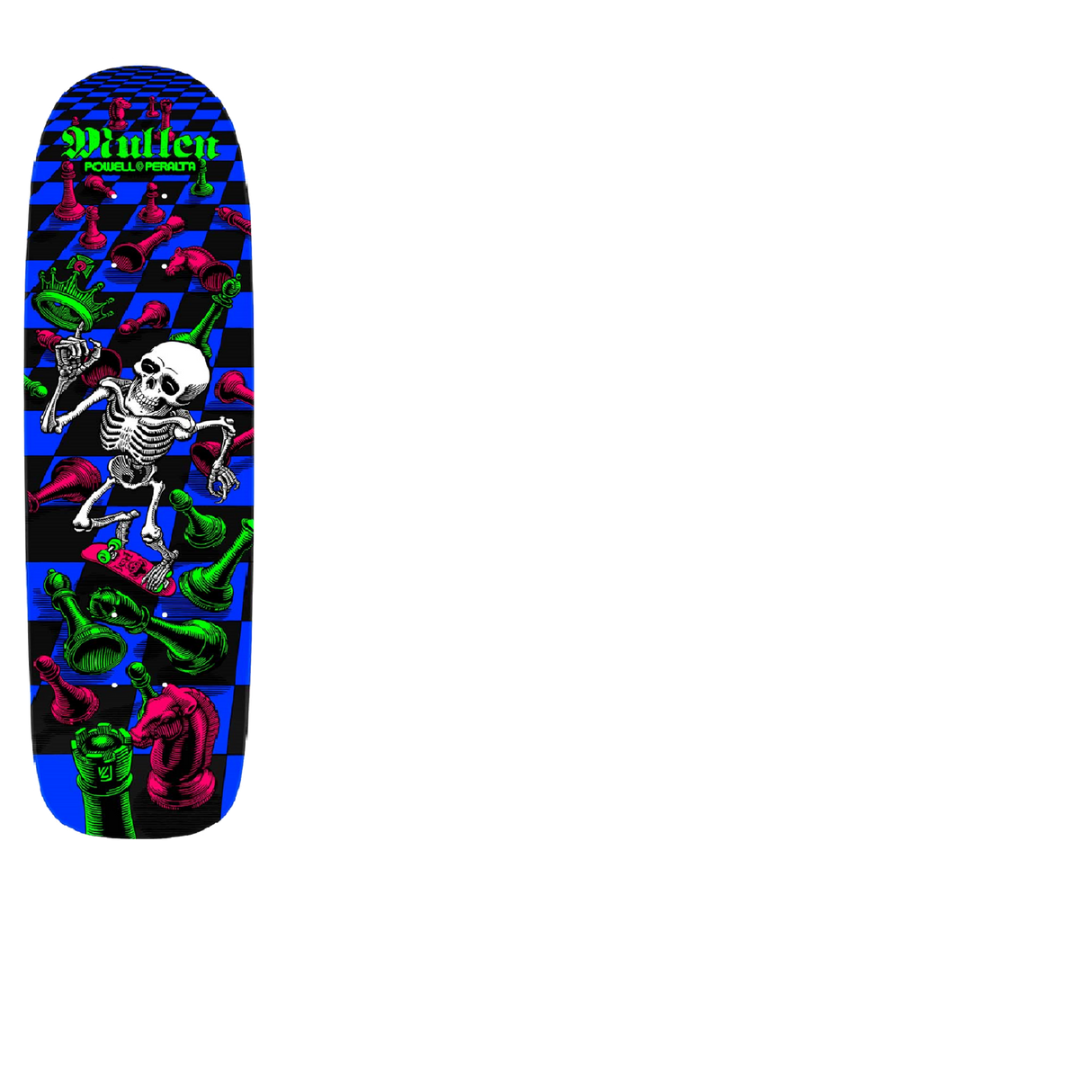 Powell Peralta Bones Brigade Series 14 Blacklight Edition Skateboard Deck - Mullen 7.4"