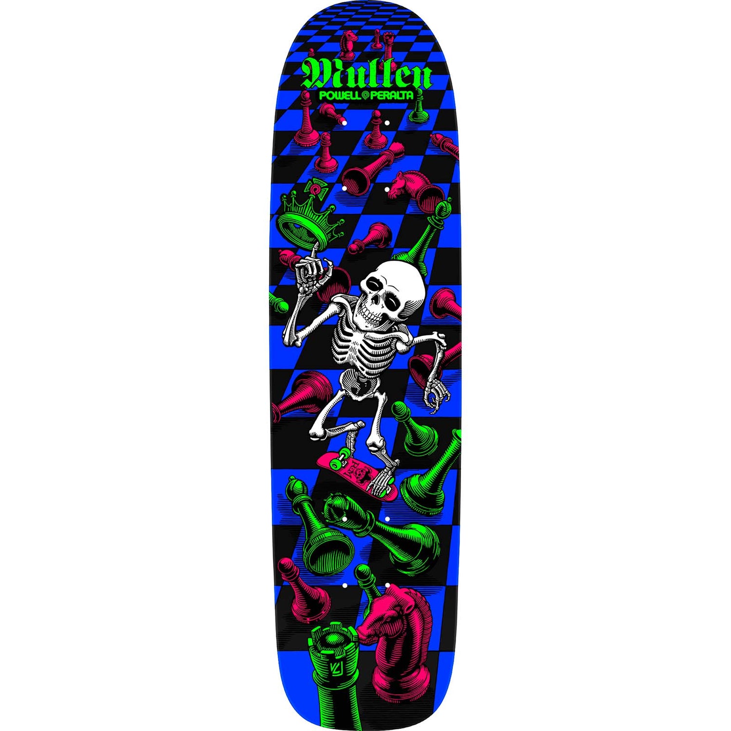 Powell Peralta Bones Brigade Series 14 Blacklight Edition Skateboard Deck - Mullen 7.4"