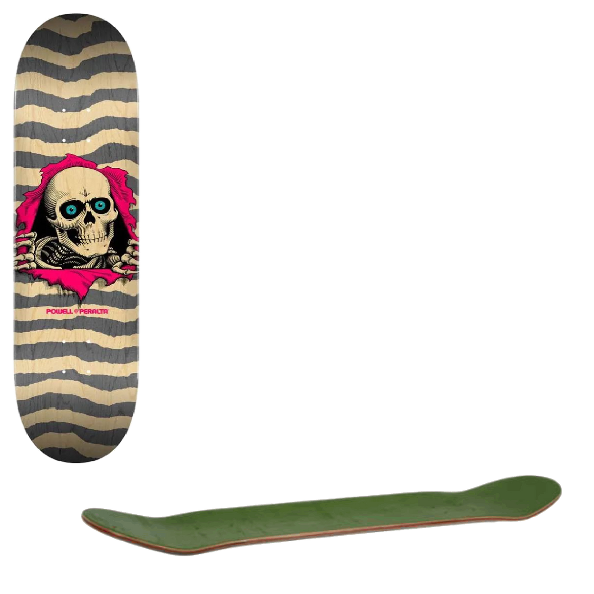 Powell Peralta Ripper Shape #243 Skateboard Deck - Natural/Grey 8.25''