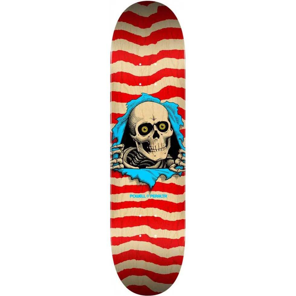 Powell Peralta Ripper Shape #244 Skateboard Deck - Natural/Red 8.5''