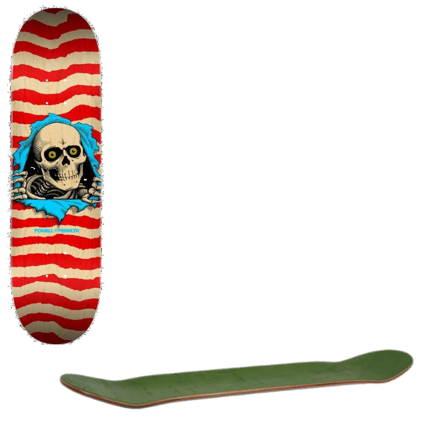 Powell Peralta Ripper Shape #244 Skateboard Deck - Natural/Red 8.5''
