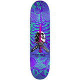 Powell Peralta Skull &amp; Sword Shape #248 Skateboard Deck - Turquoise/Purple 8.25''