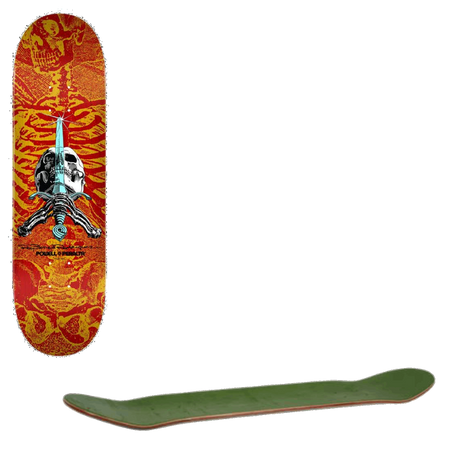 Powell Peralta Skull & Sword #242 Skateboard Deck - Red 8''