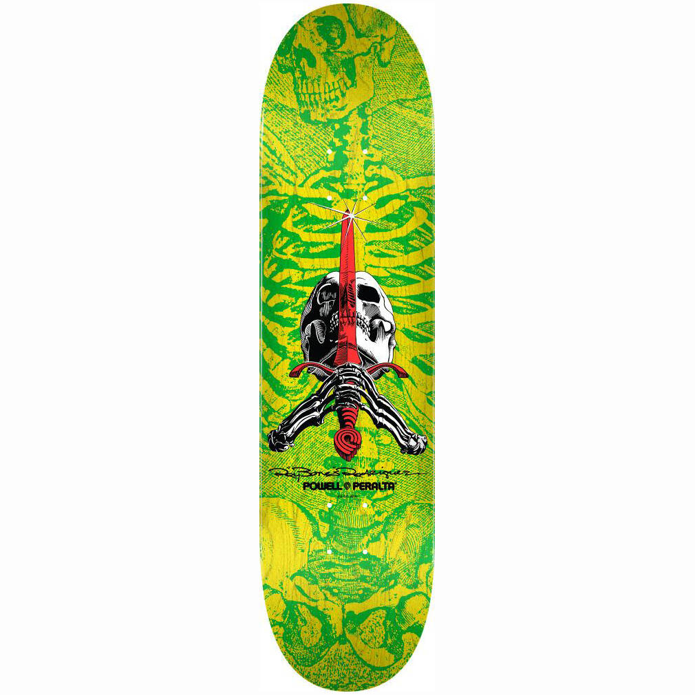Powell Peralta Skull &amp; Sword #244 Skateboard Deck - Yellow 8.5''