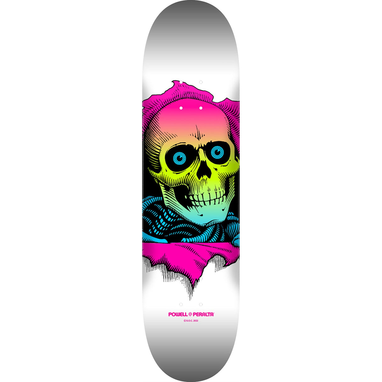 Powell Peralta Ripper Skateboard Deck - Lime Fade/White 8.5"