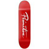 Primitive Nuevo Script Skateboard Deck 8.125'' - Red