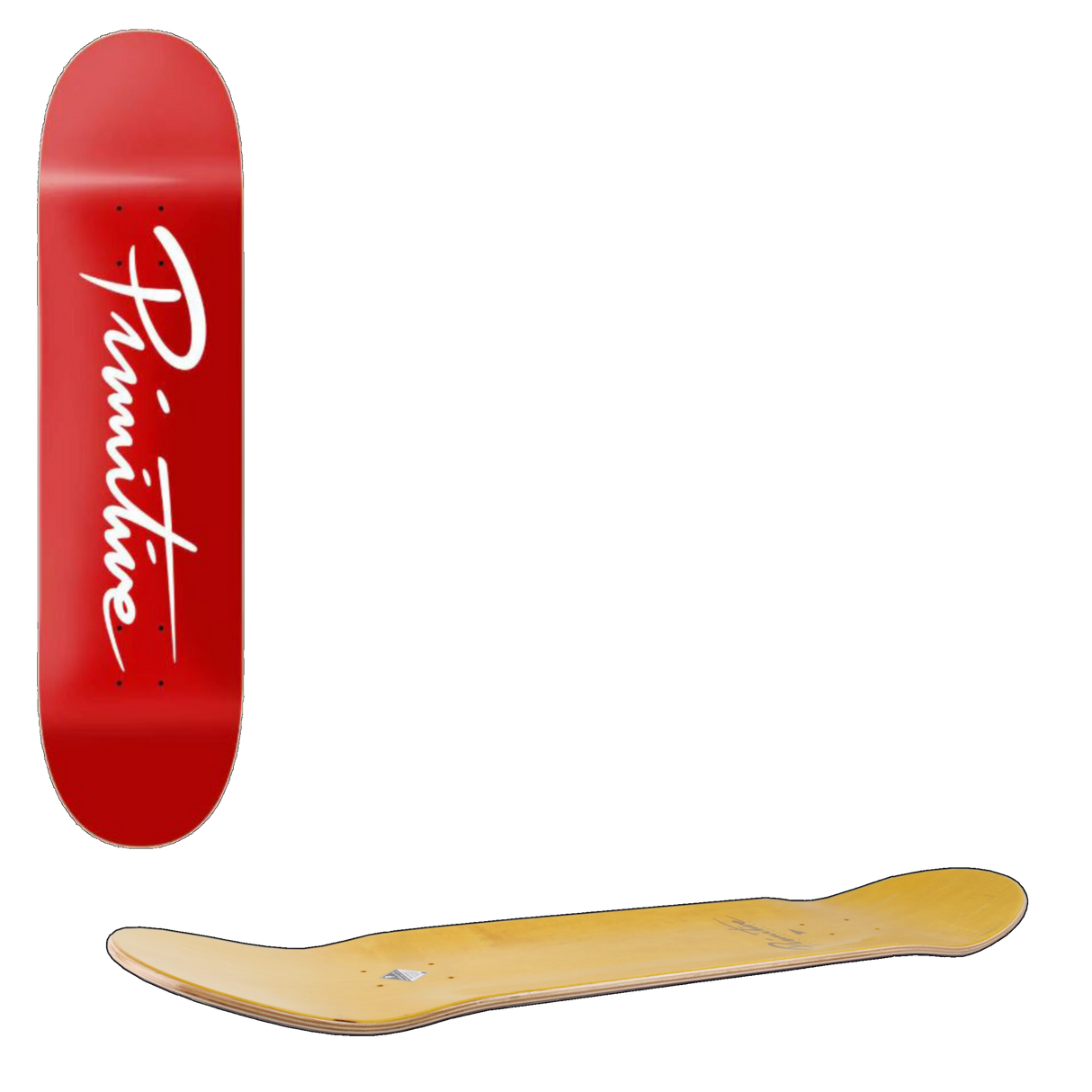 Primitive Nuevo Script Skateboard Deck 8.125'' - Red