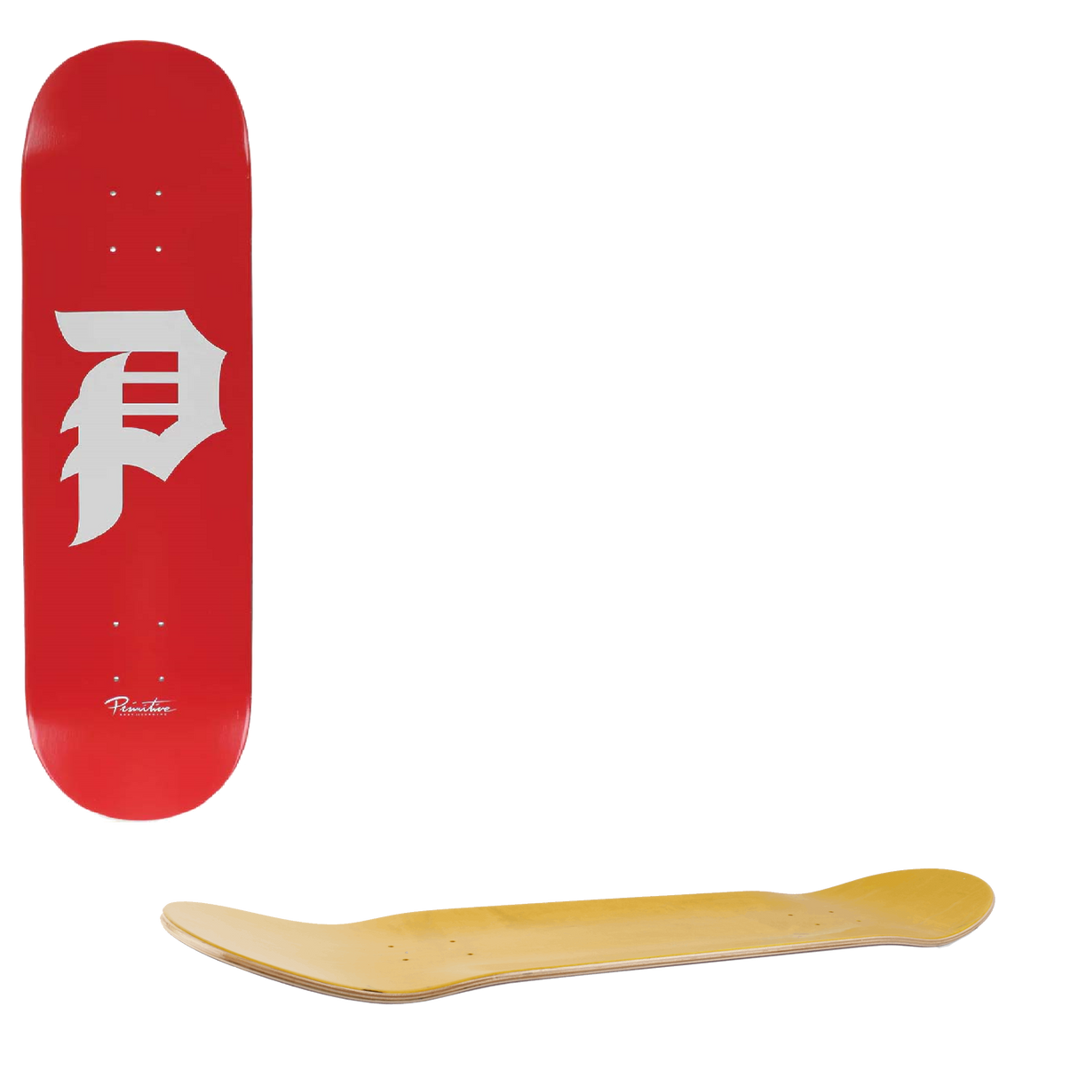 Primitive Dirty P Core Skateboard Deck - Red 8.13"