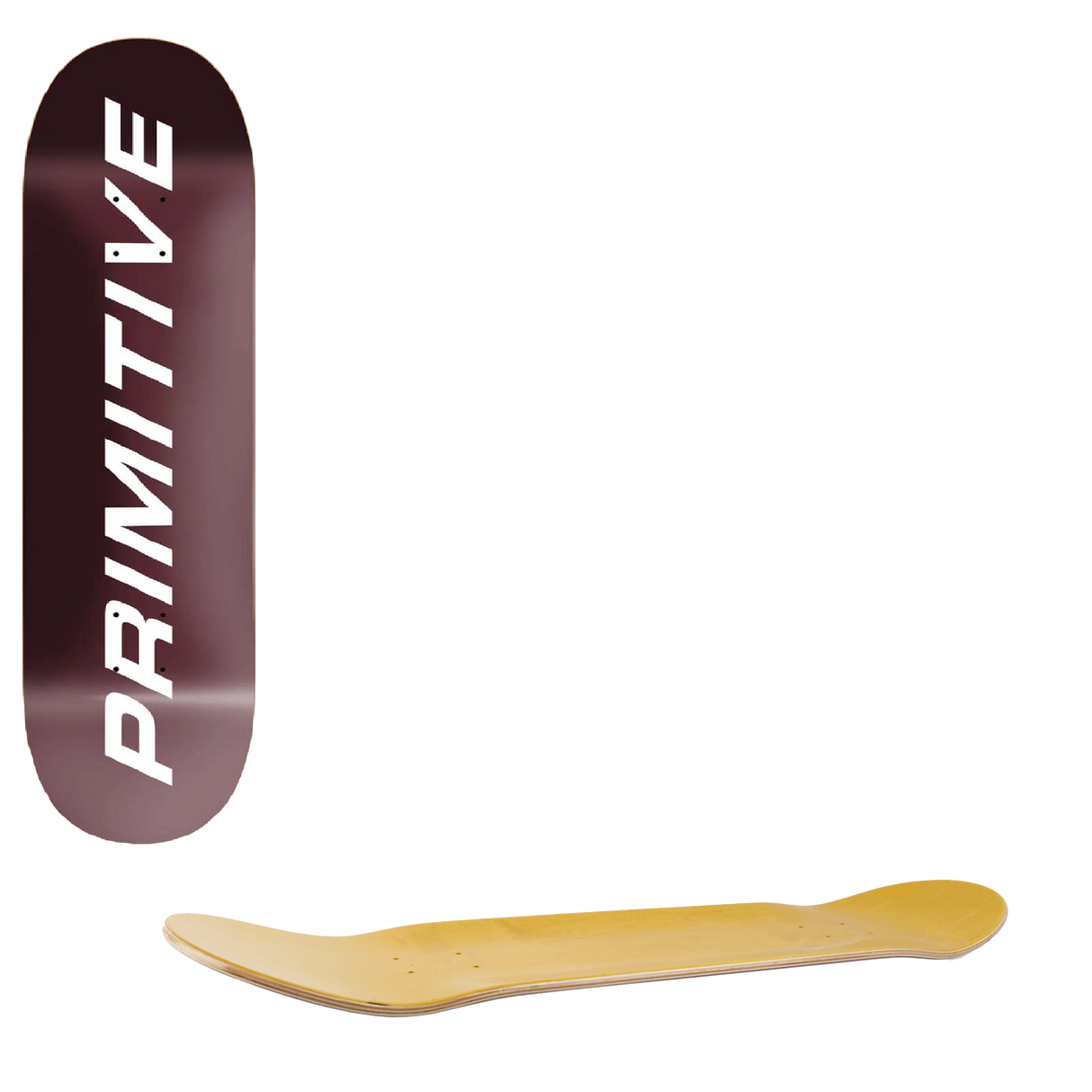Primitive Euro Slant Cord Skateboard Deck - Burgundy 8.13"