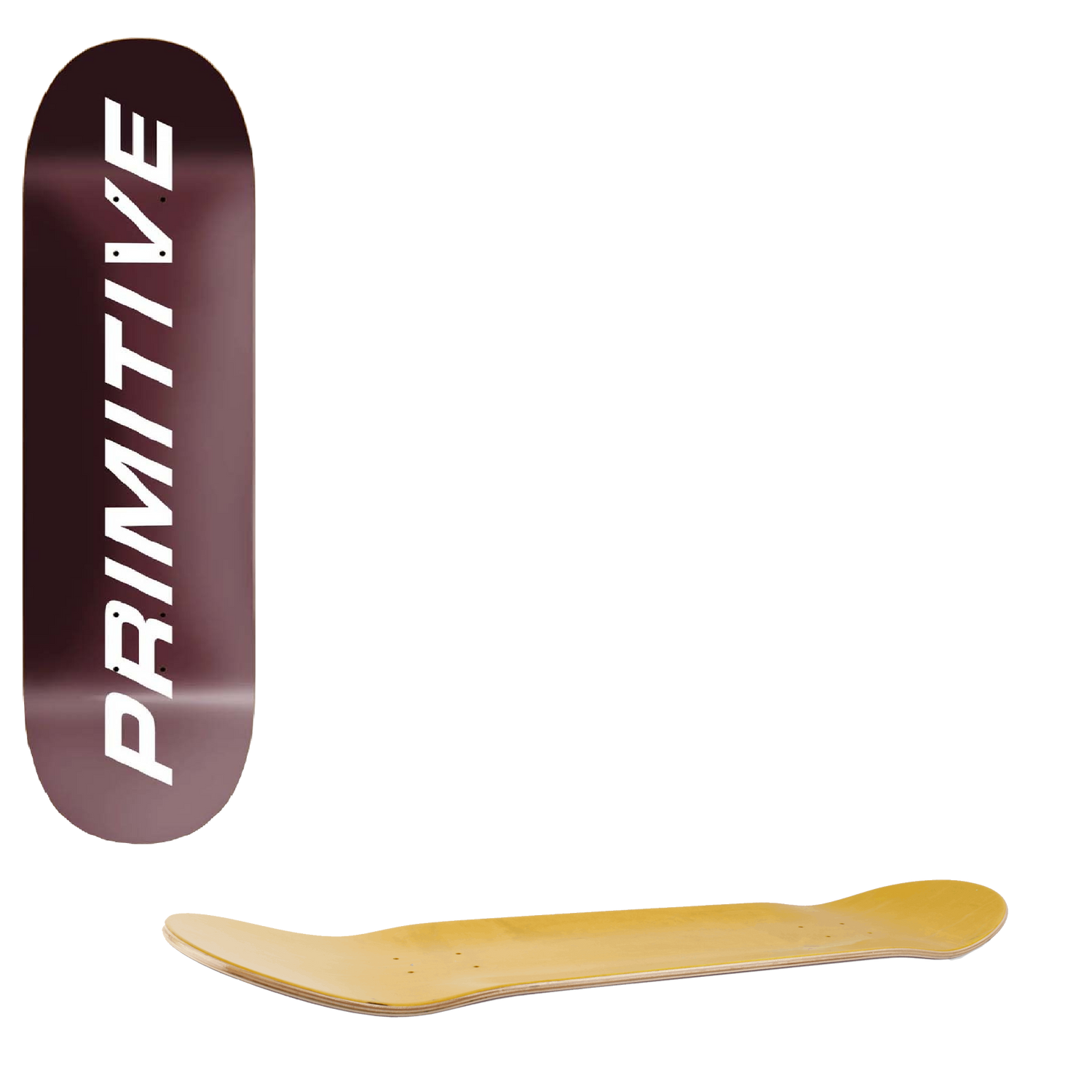 Primitive Euro Slant Cord Skateboard Deck - Burgundy 8.25"