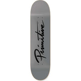 Primitive Nuevo Script Core Skateboard Deck - Grey 8.38"
