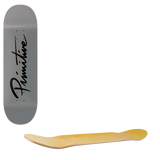 Primitive Nuevo Script Core Skateboard Deck - Grey 8.38"