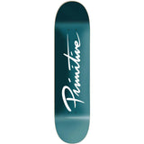 Primitive Nuevo Script Core Skateboard Deck - Teal 8"