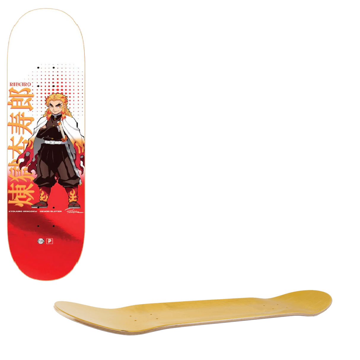 Primitive x Demon Slayer Skateboard Deck - Ribeiro Kyojuro 8.125"