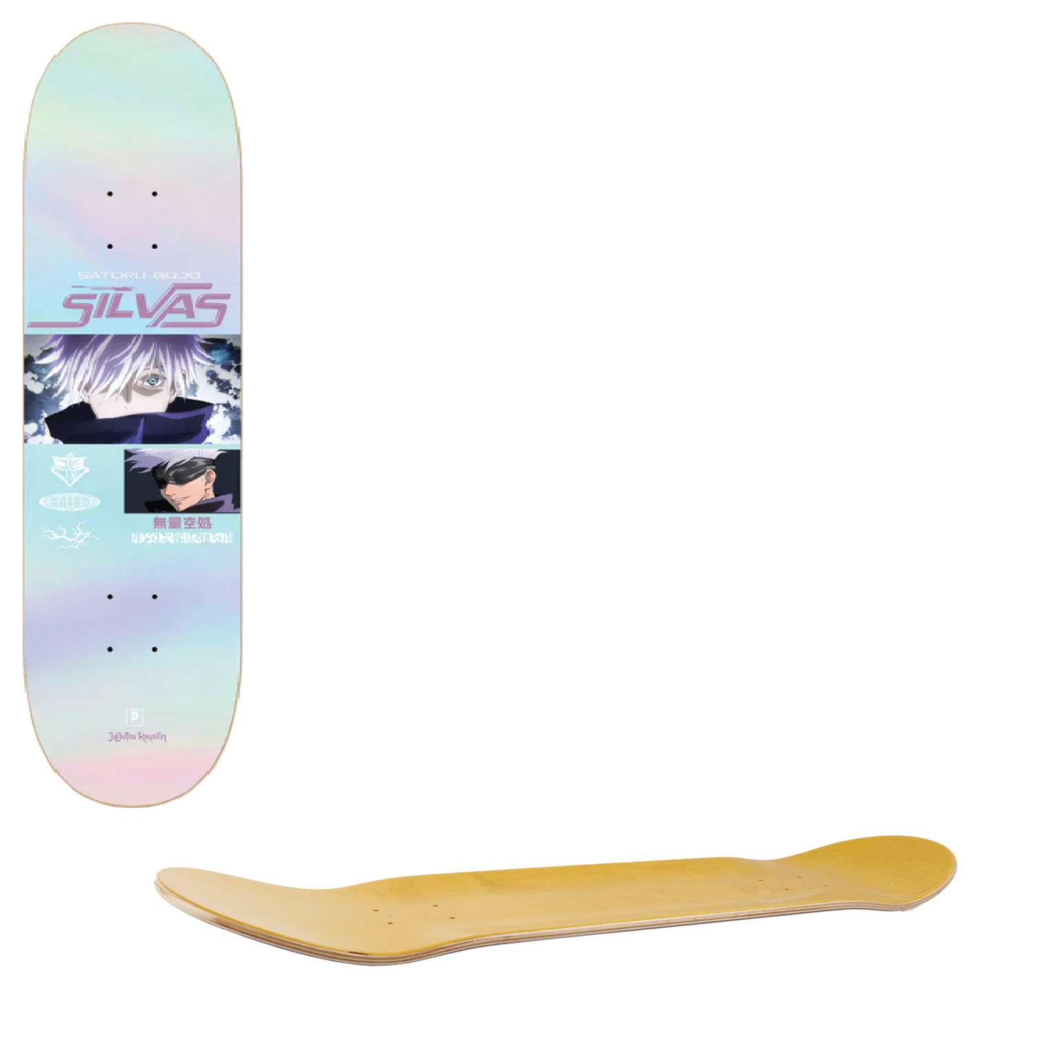 Primitive x Jujutsu Kaisen Satoru Skateboard Deck - Silvas 8.38"